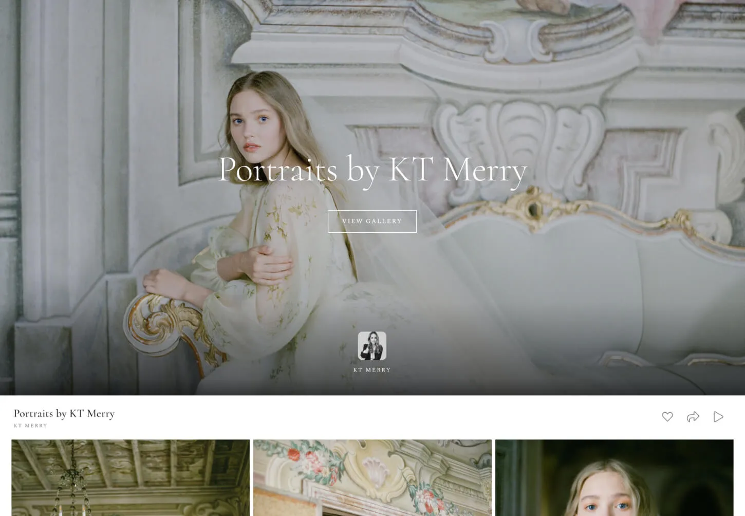 Elegant bridal portrait in ornate European interior captured by fine art photographer KT Merry.